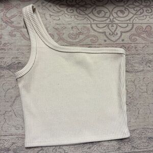 One shoulder white